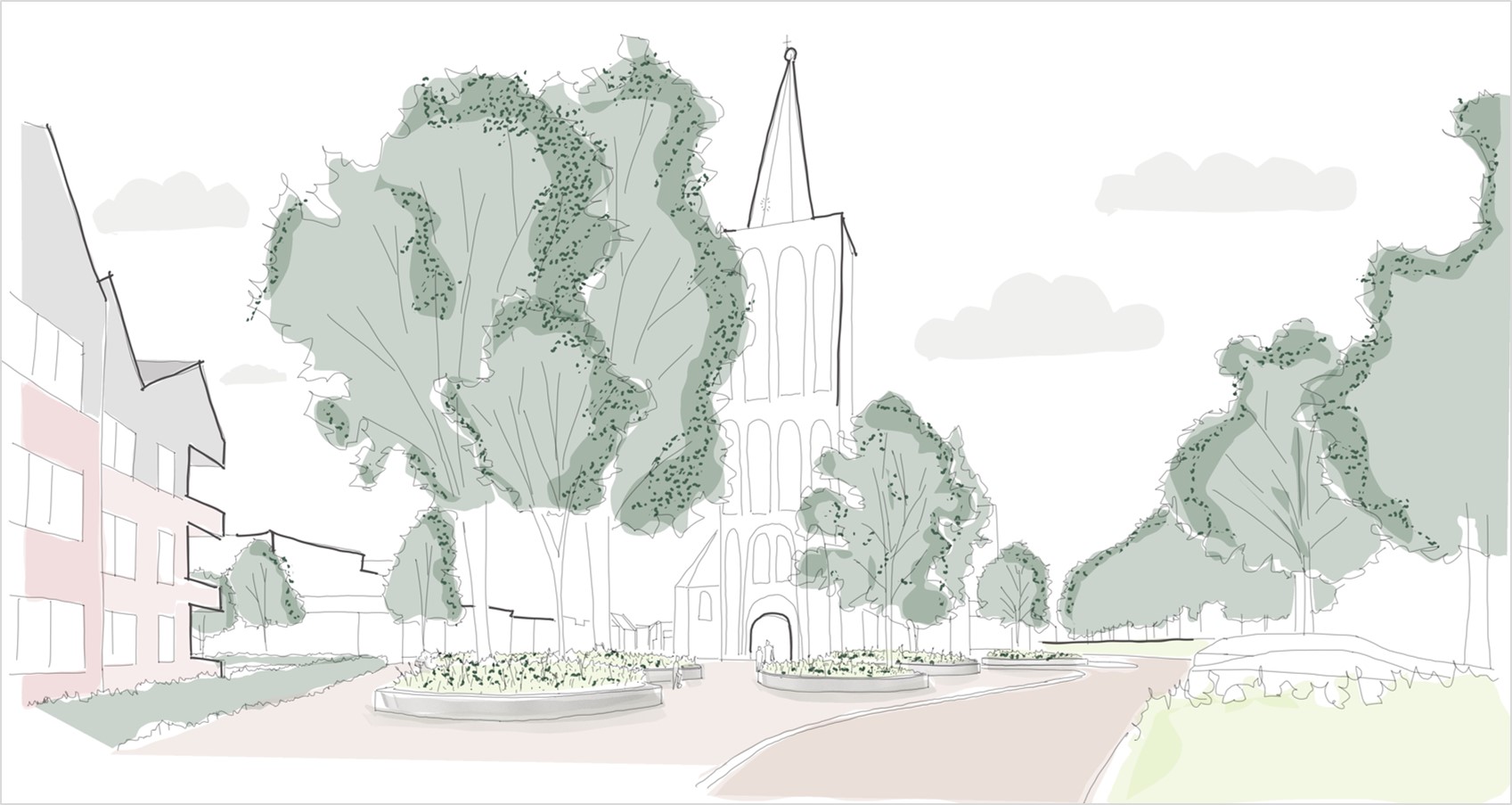 Vergroening en entree kerkplein